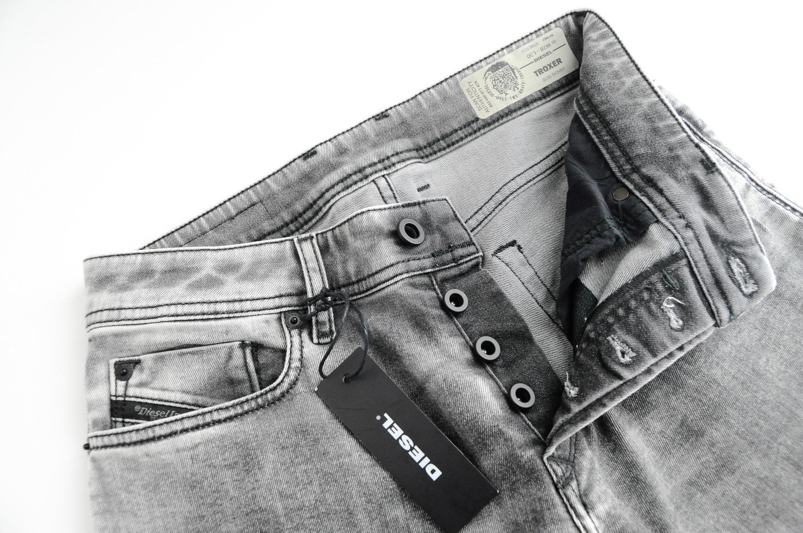 Men's DIESEL Jeans Troxer RF96L W28/L30 Slim Skinny Grey Stretch