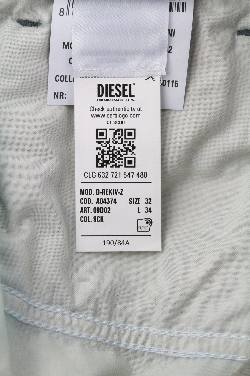 DIESEL D-Rekiv-Z 09D02 Men Jeans W32/L34 Regular Fit Buttoned Washed RRP€250