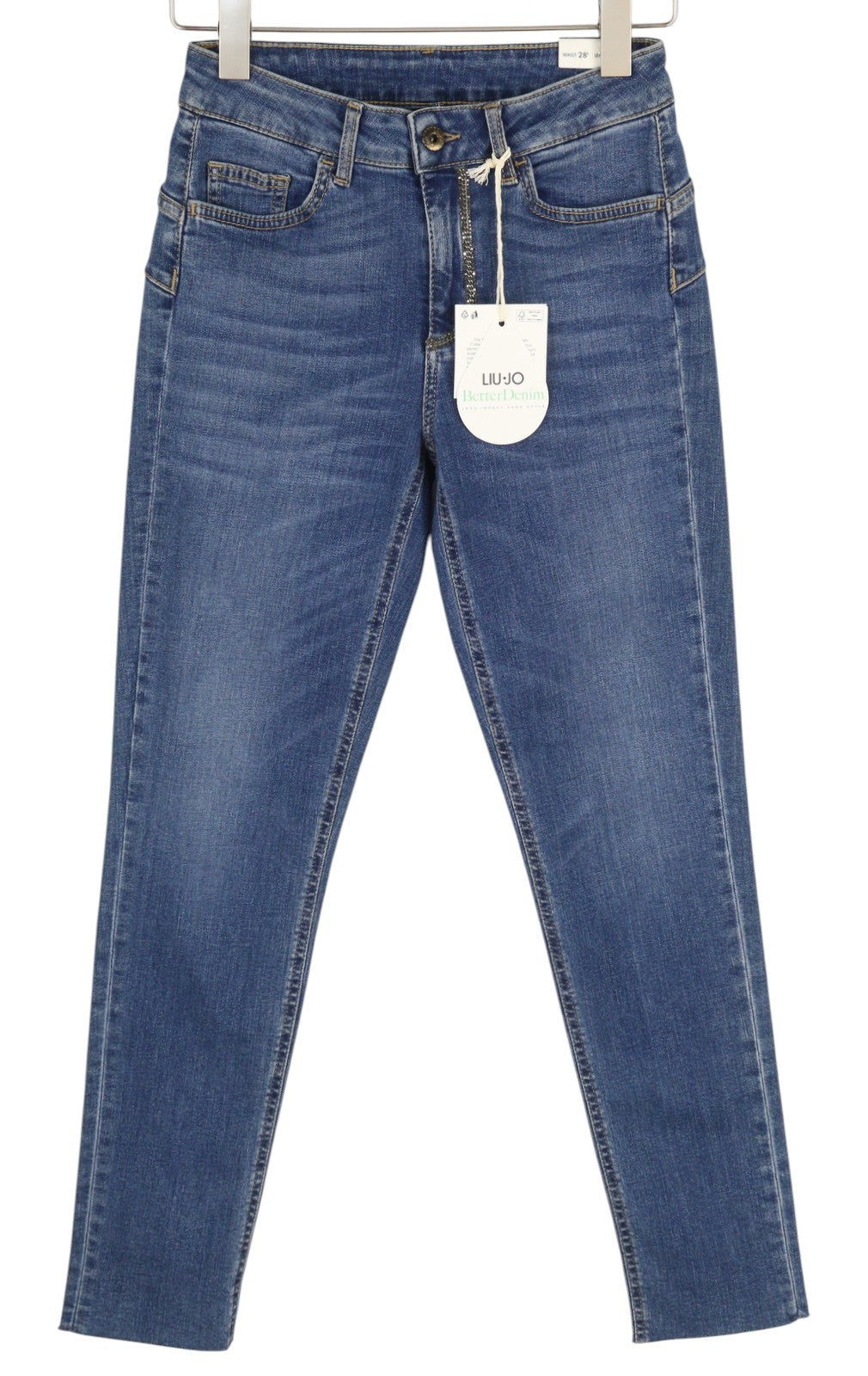 LIU JO Ideal Women Jeans W28/L28 Denim Blue Skinny High Waist Ankle Bottom Up