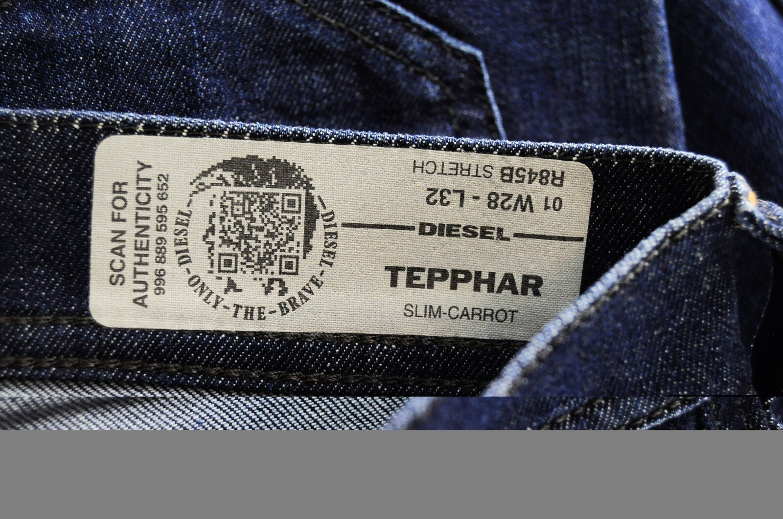 Men's DIESEL Jeans Tepphar R845B W28/L32 Slim Carrot Blue Stretch