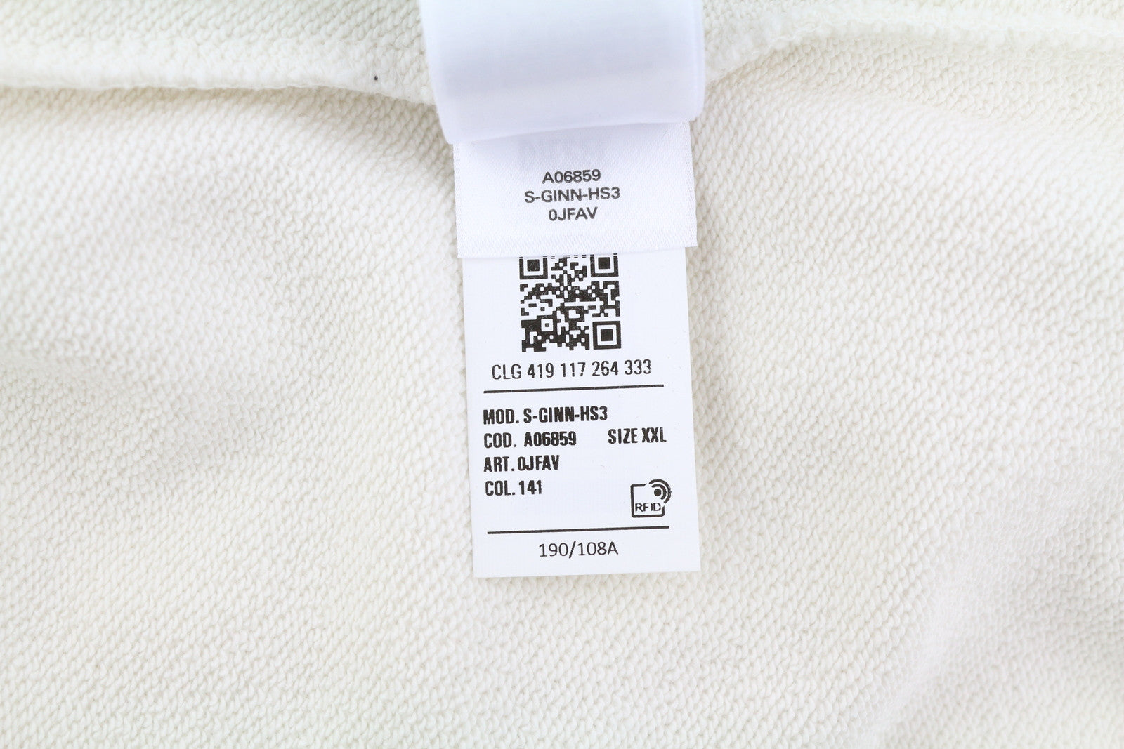 DIESEL S-Ginn-HS3 Men Sweatshirt 2XL White Pullover Crew Neck RRP€125 Light