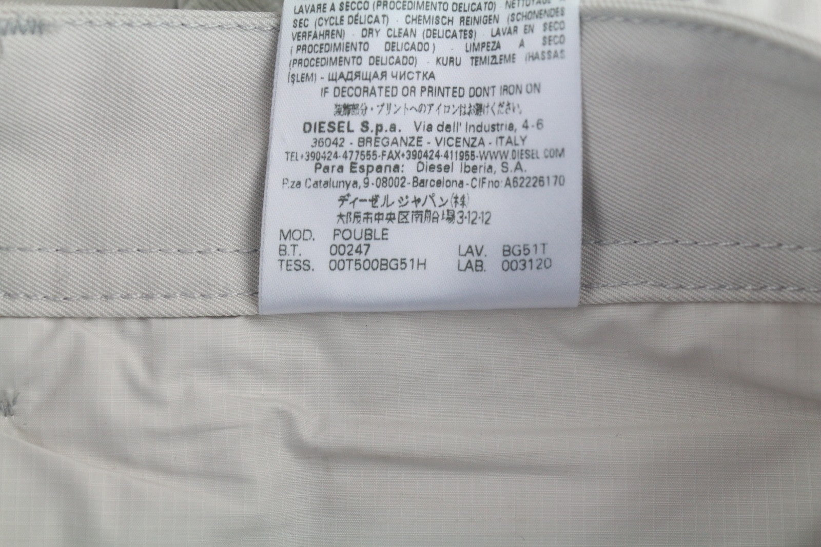 DIESEL Black Gold Pouble BG51T Men Trousers 50 Cargo Ankle Slim Light RRP€350