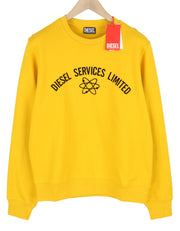 DIESEL S-Ginn-C3 Men Sweatshirt M Yellow Pullover Crew Neck Long Sleeve RRP€110