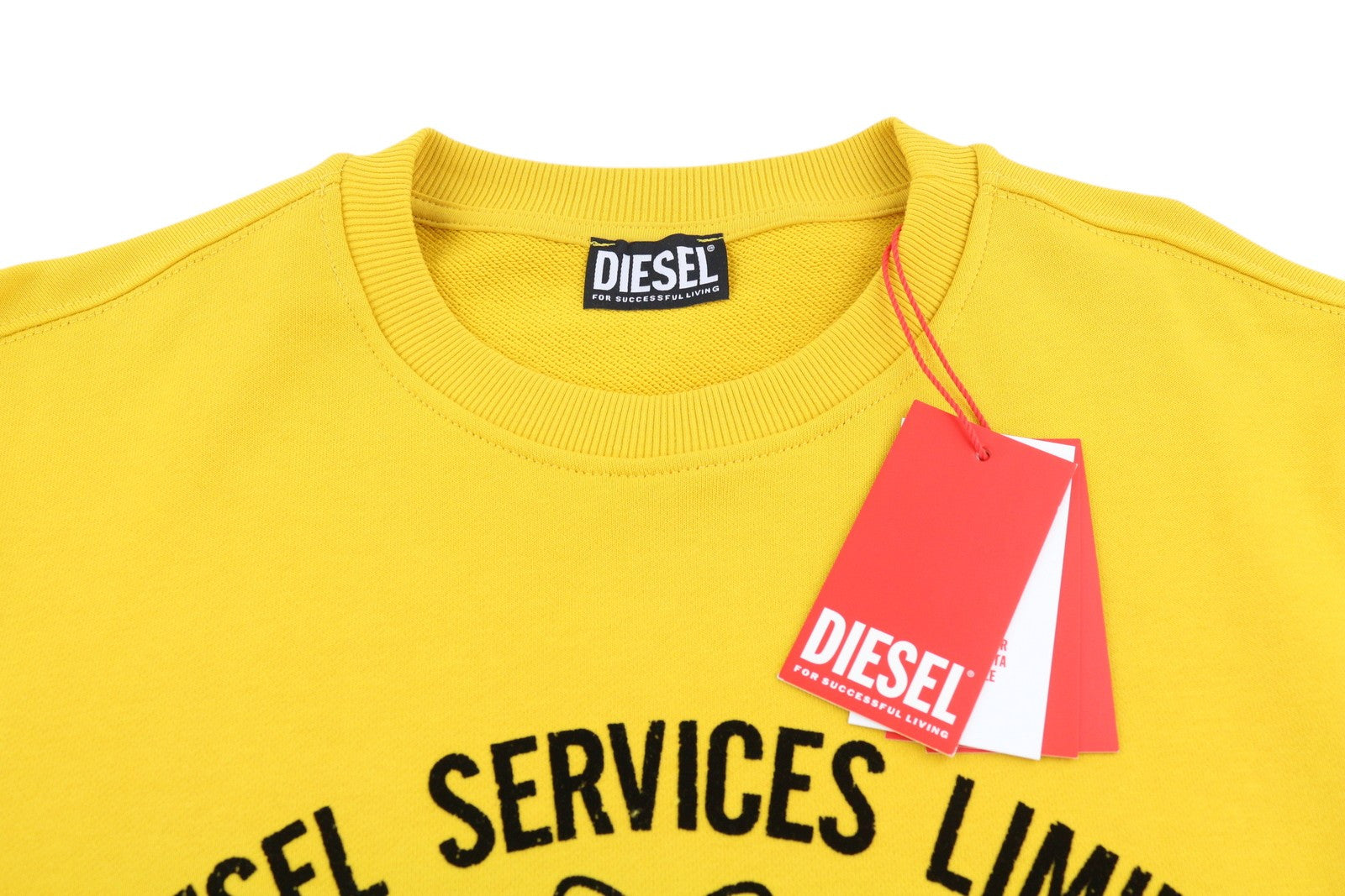DIESEL S-Ginn-C3 Men Sweatshirt M Yellow Pullover Crew Neck Long Sleeve RRP€110