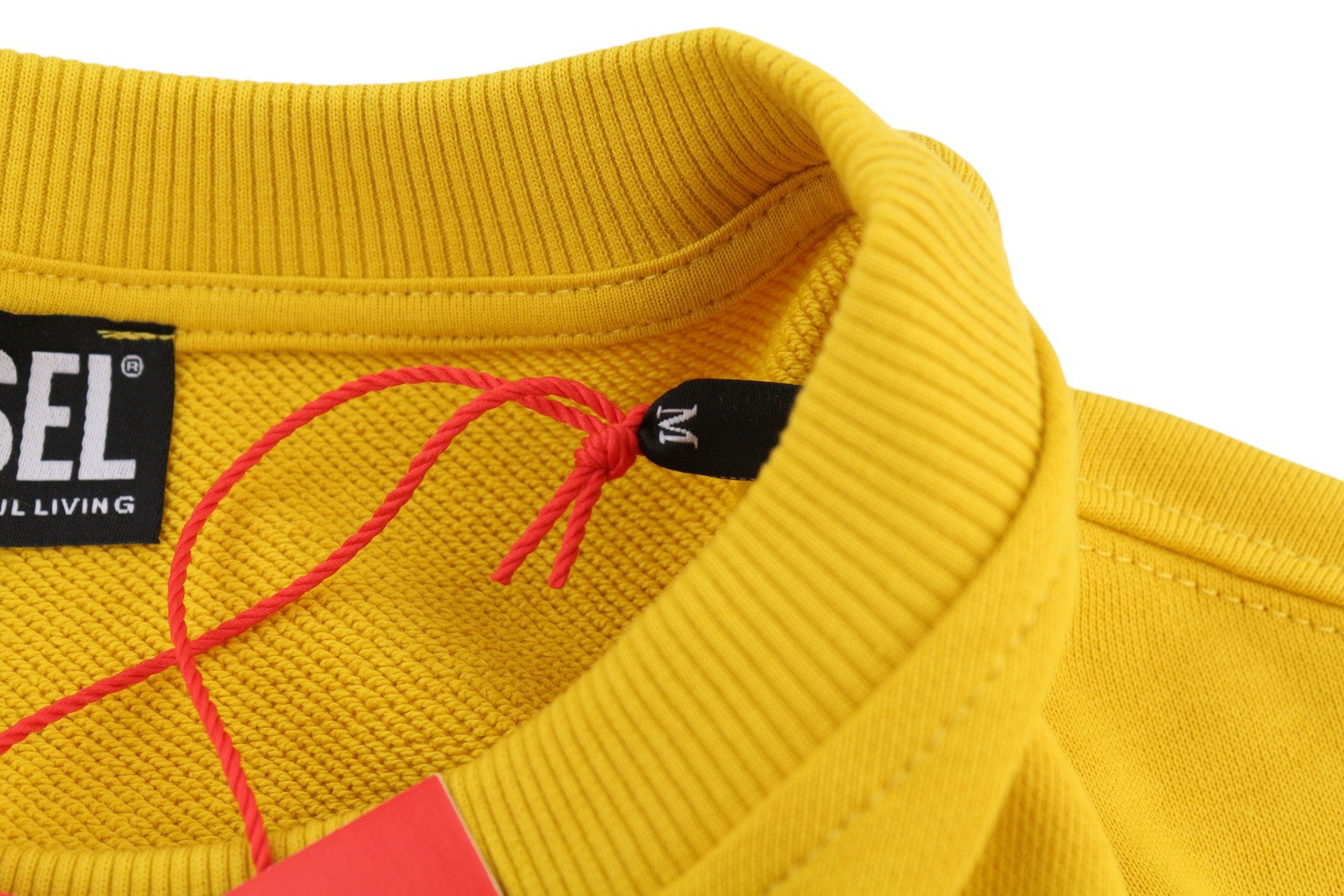 DIESEL S-Ginn-C3 Men Sweatshirt M Yellow Pullover Crew Neck Long Sleeve RRP€110