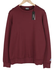 DIESEL S-Girk-B7 Men Sweatshirt L Burgundy Crew Collar Pullover RRP€140