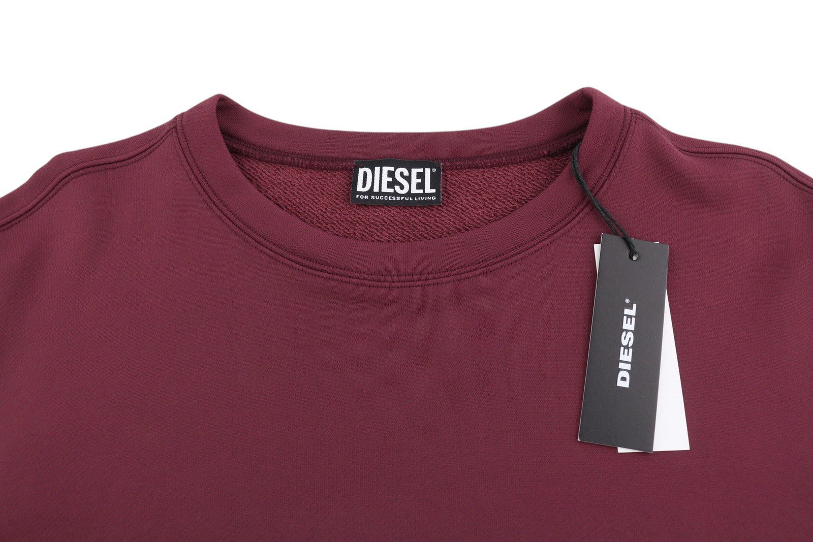 DIESEL S-Girk-B7 Men Sweatshirt L Burgundy Crew Collar Pullover RRP€140