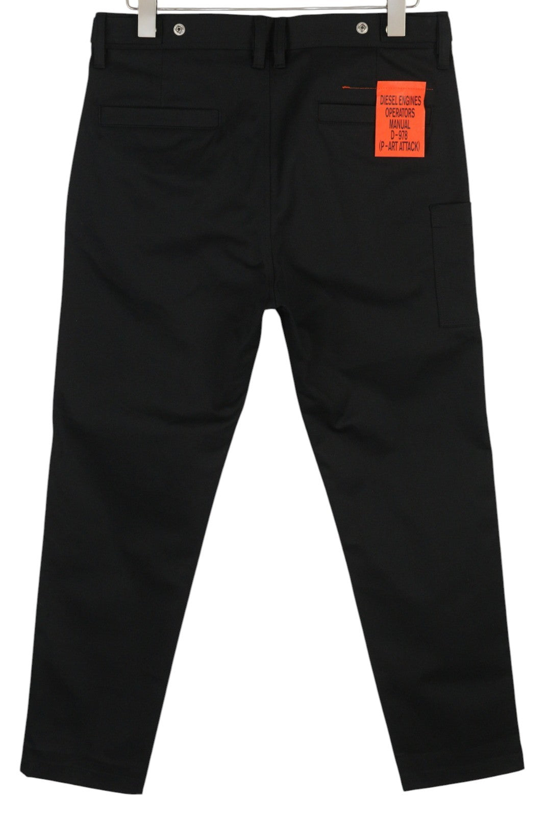 DIESEL P-Jack 0IDAM Men Trousers W32 Chino Slim Fit Zip RRP€150 Pockets Black