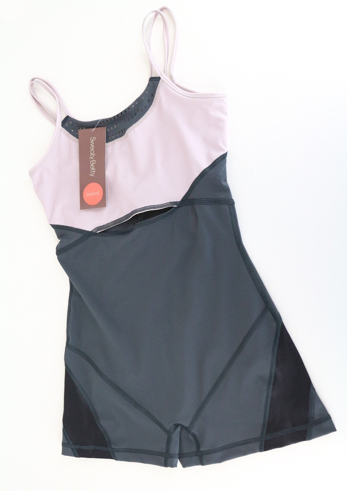 SWEATY BETTY Passe Dance Bodysuit XS/S Grey Purple Stretch Jumpsuit Women's