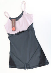 SWEATY BETTY Passe Dance Bodysuit XS/S Grey Purple Stretch Jumpsuit Women's