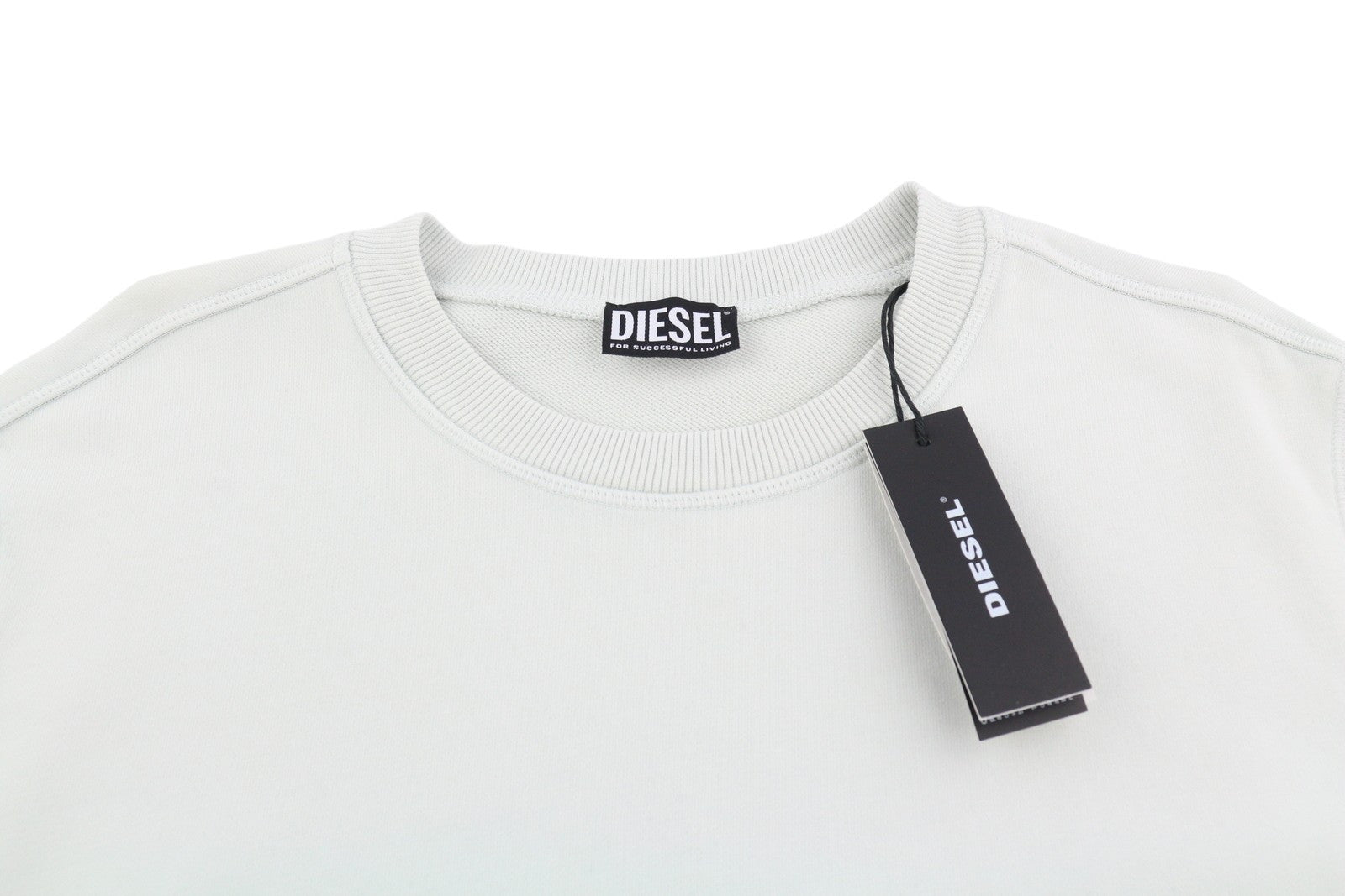 DIESEL S-Girk-Mohi-B1 Men Sweatshirt L Grey Pullover Crew Neck RRP€175