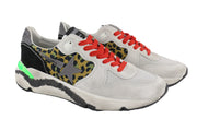 GOLDEN GOOSE Running Men Trainers EU43 White Leather Animal Print Laced Sneakers