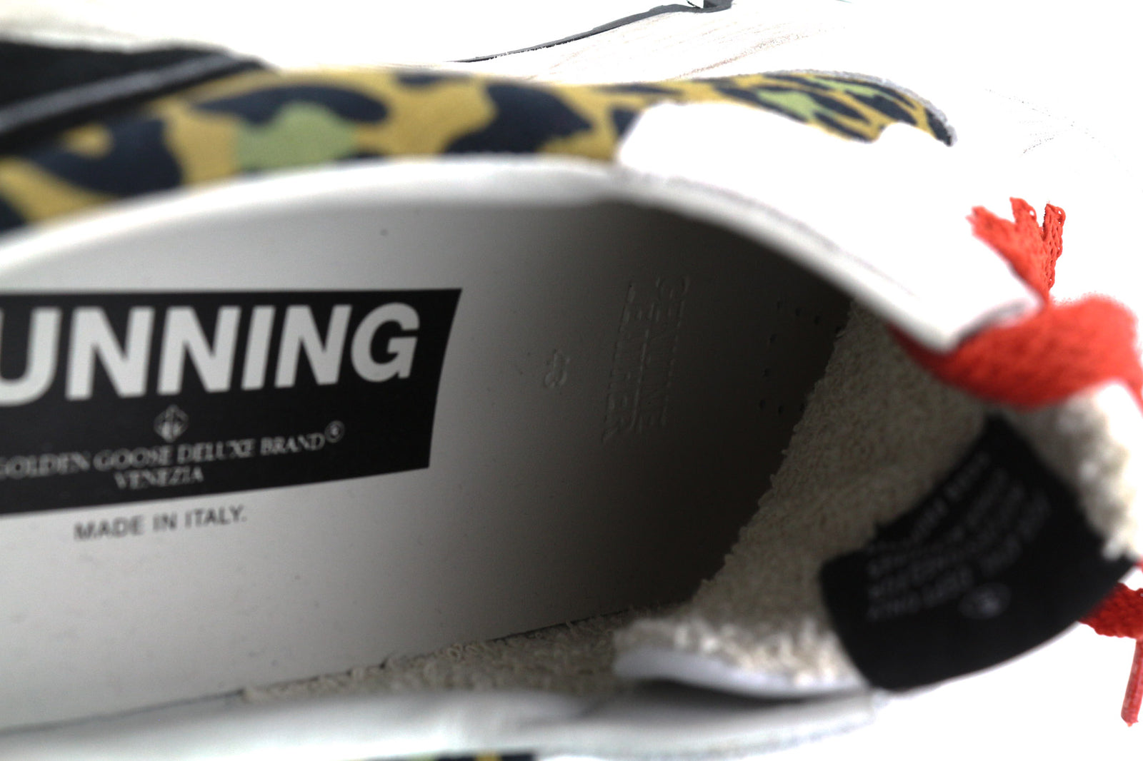 GOLDEN GOOSE Running Men Trainers EU43 White Leather Animal Print Laced Sneakers