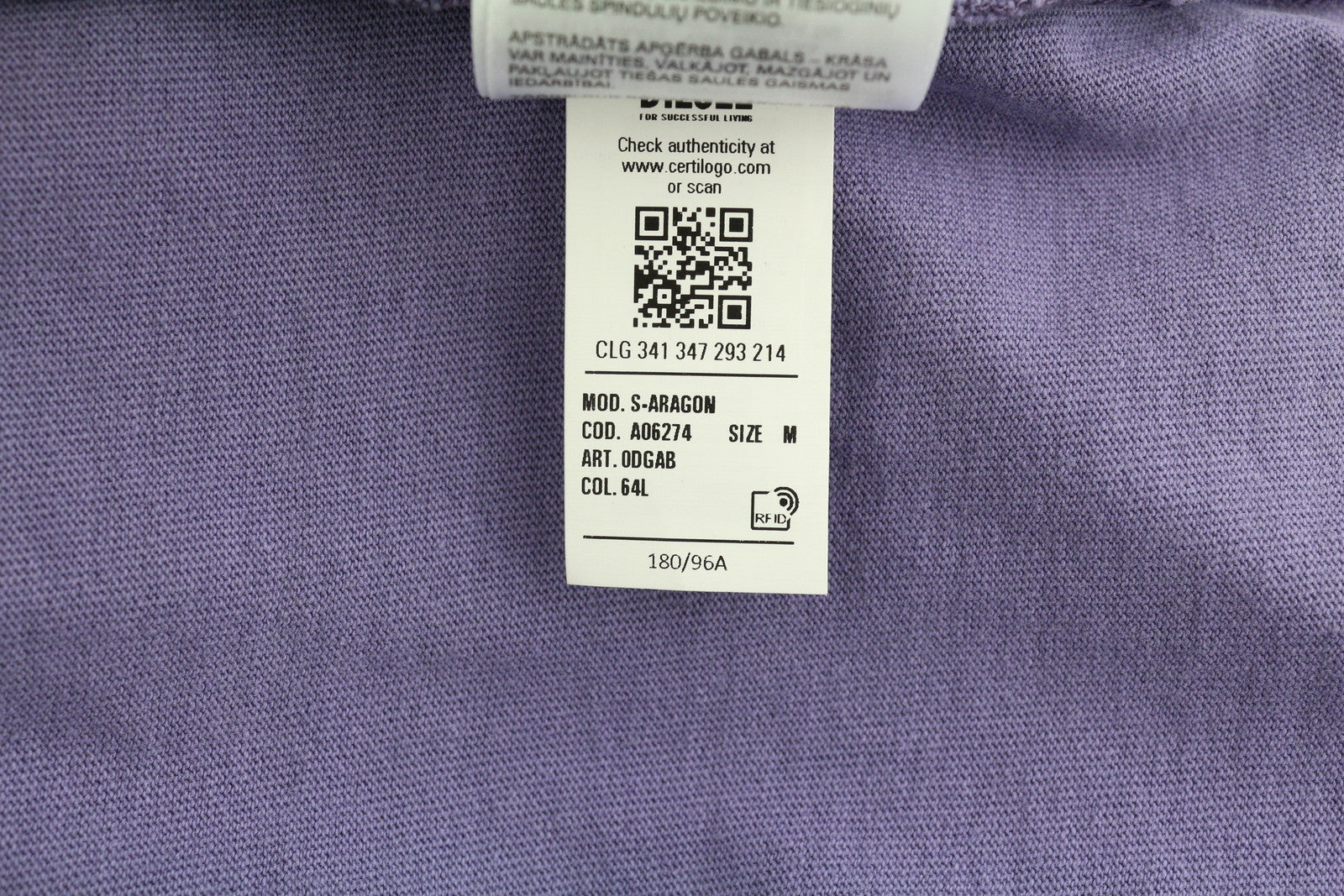 DIESEL S-Aragon Men Sweatshirt M Purple Pullover Half Zip Drawstring RRP€175