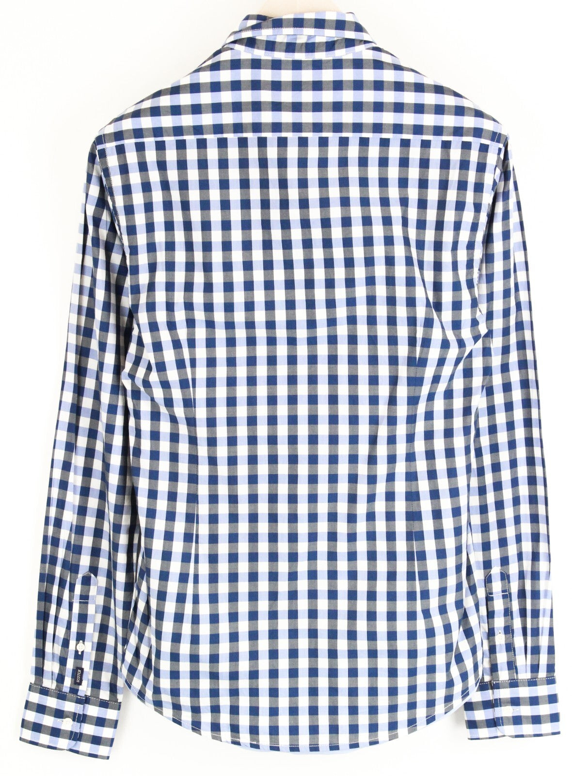 SCOTCH & SODA Men Shirt S Blue Checked Pure Cotton Long Sleeve