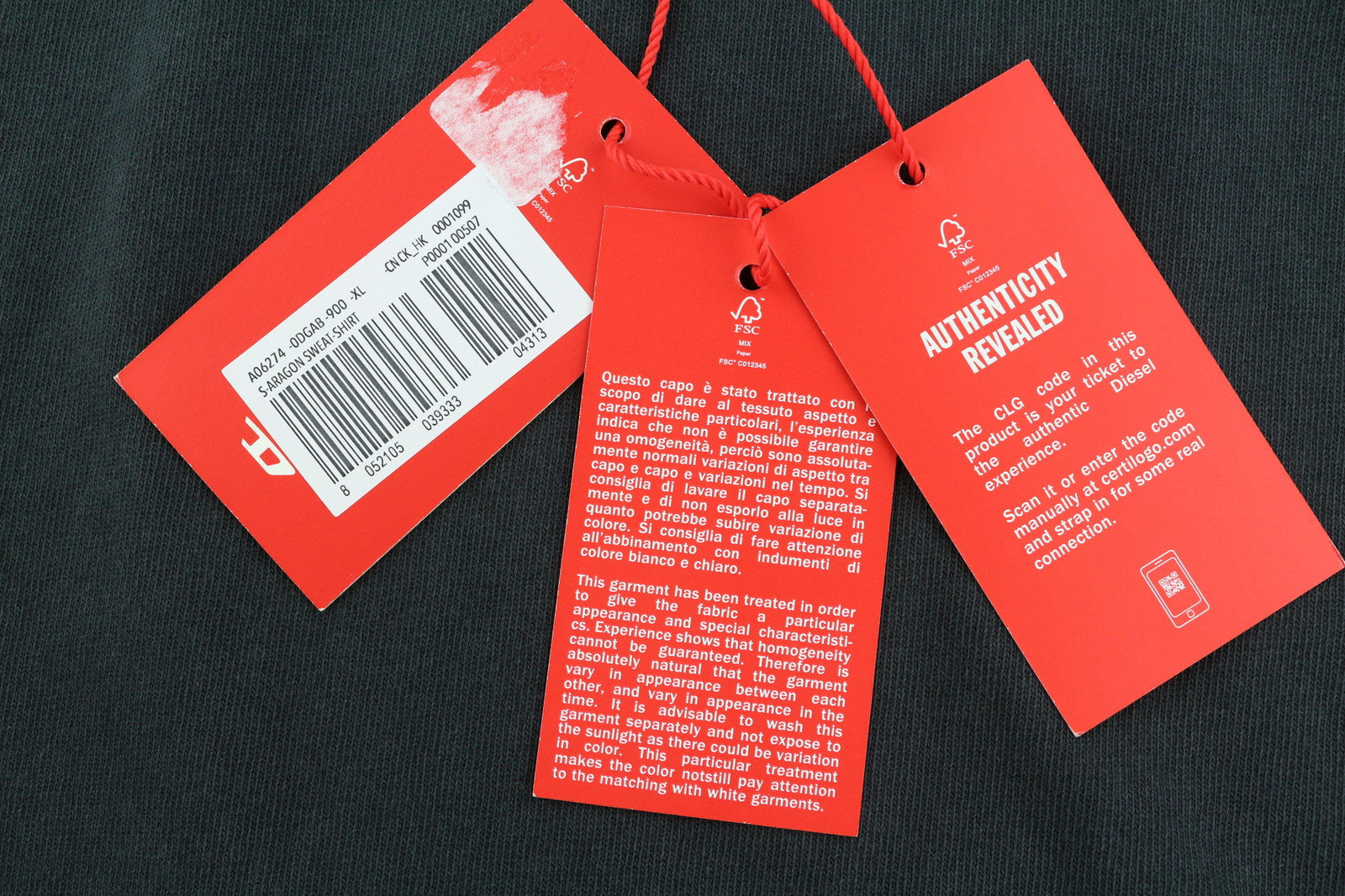 DIESEL S-Aragon Men Sweatshirt XL Black Pullover Half Zip Drawstring RRP€175