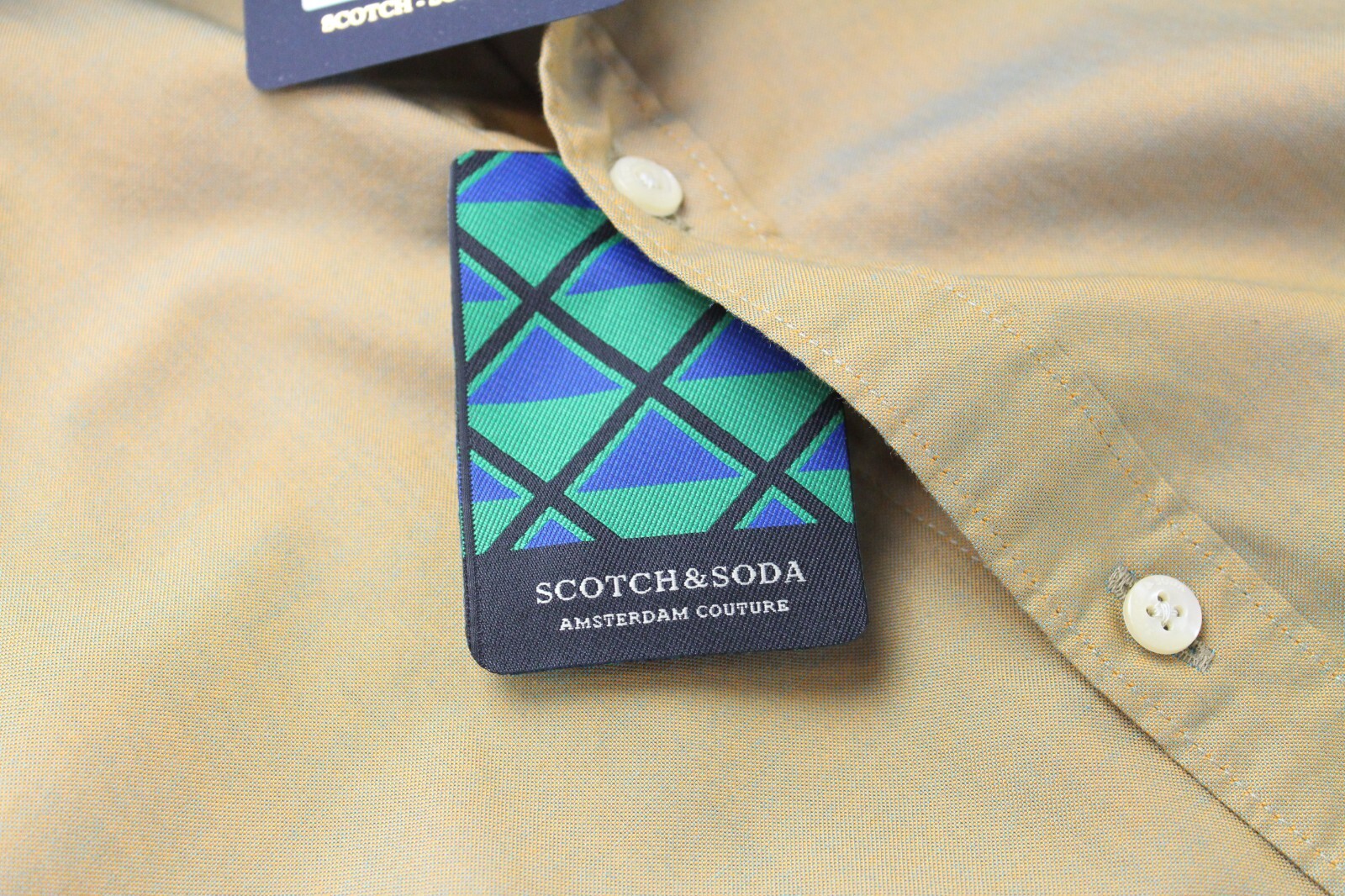 SCOTCH & SODA Men Shirt M Brown Long Sleeve Button-Up Spread Collar