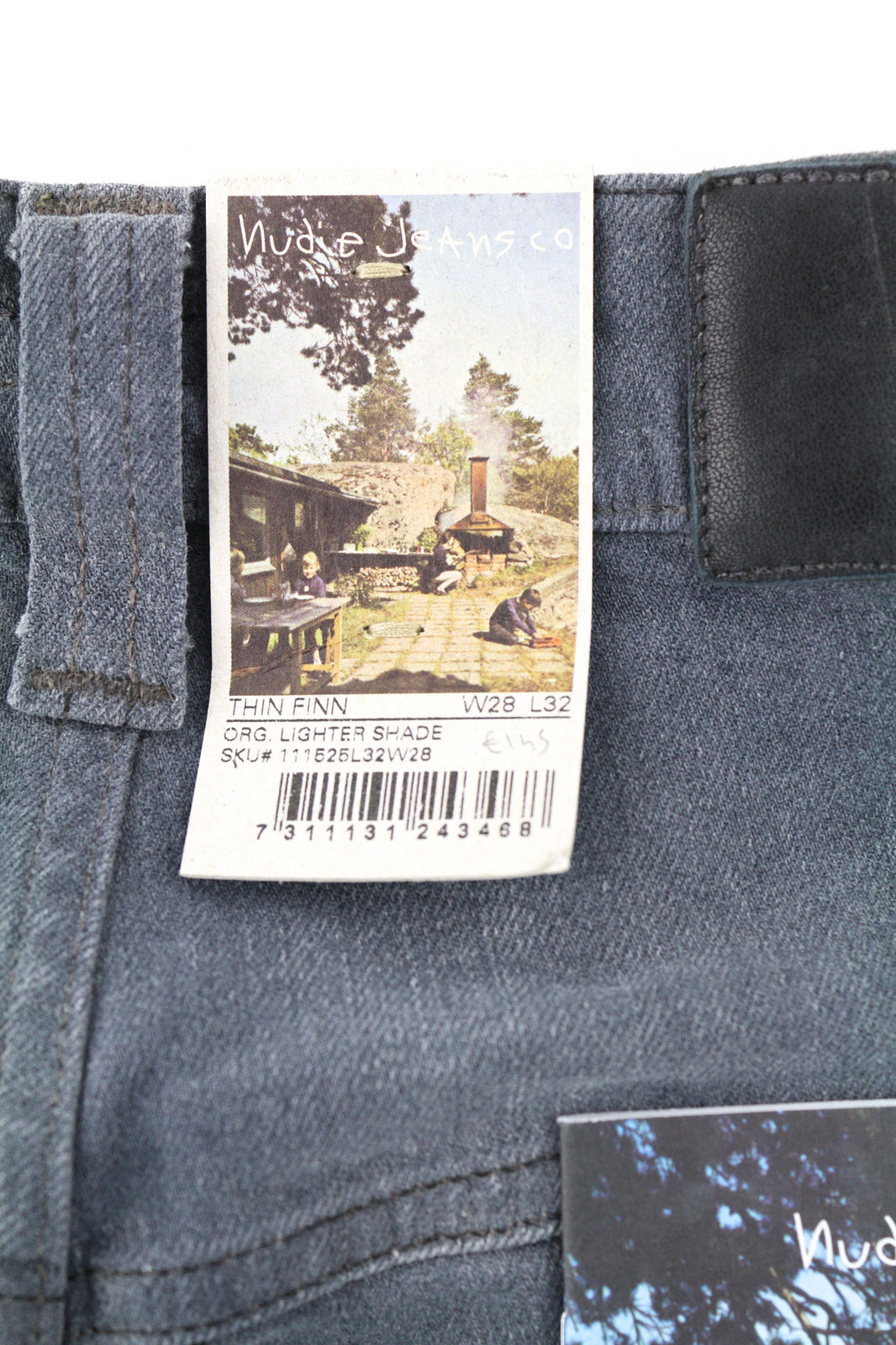 NUDIE JEANS Thin Finn Men Jeans W28/L32 Slim Wash Casual Grey Cotton Stretch