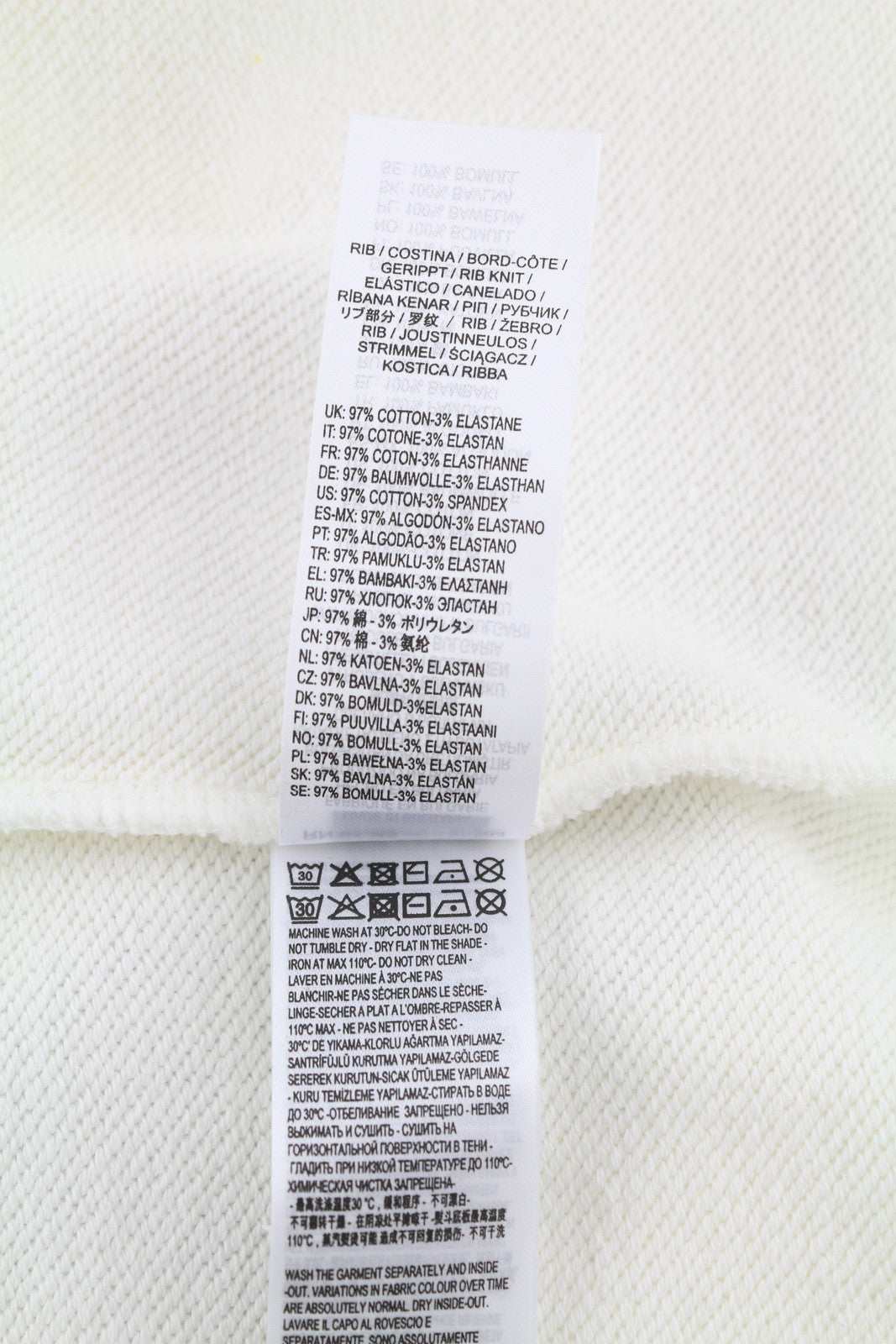 DIESEL S-Saint-Division Men Sweatshirt L White Pullover Half Zip Neck RRP€225