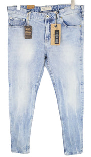 SCOTCH & SODA Skim W34/L34 Blue Stretch Jeans Skinny Fit Washed Denim Men's