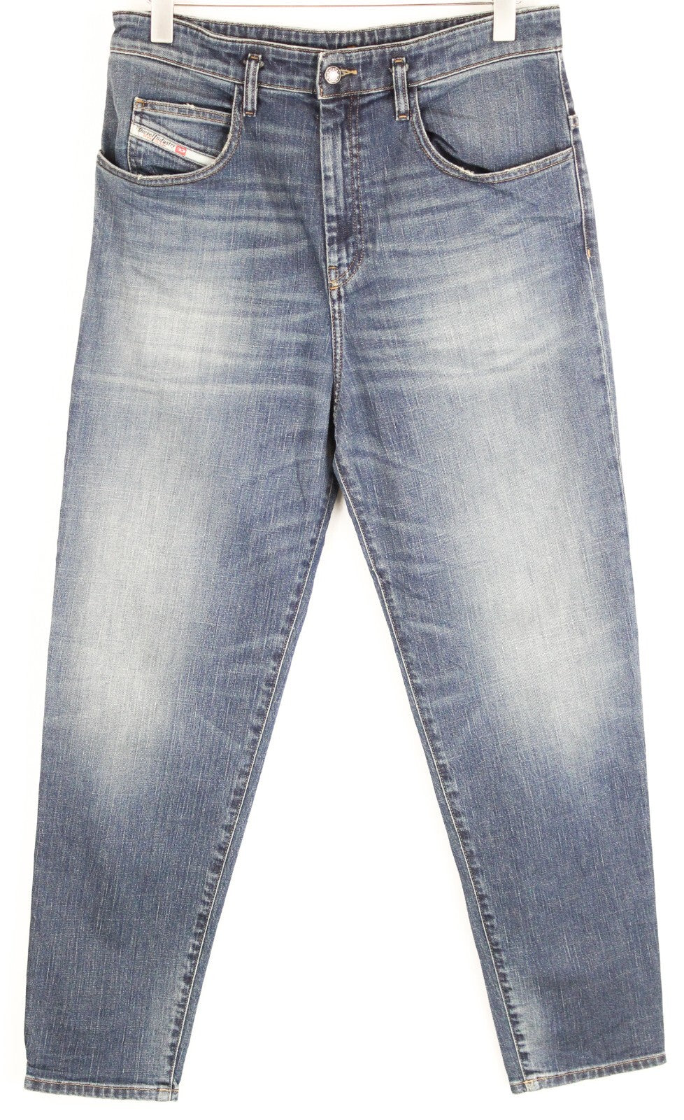 DIESEL Women Jeans W26/L32 D-Vizons 089AR Blue Carrot Fit Washed Stretch Zipped