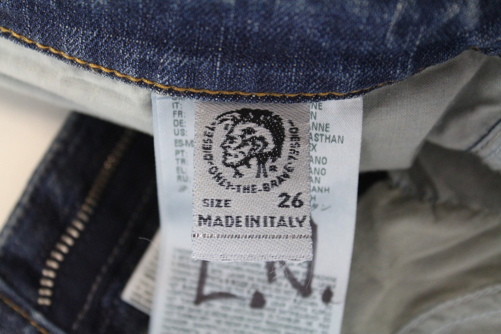 DIESEL Women Jeans W26/L32 D-Vizons 089AR Blue Carrot Fit Washed Stretch Zipped