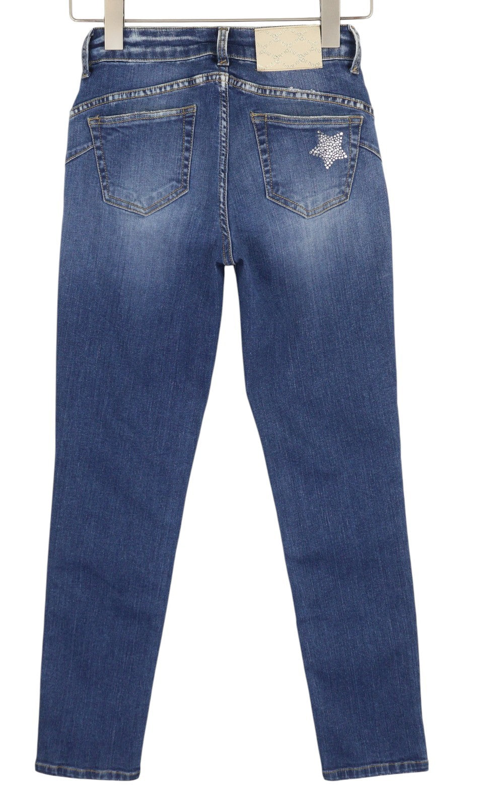 LIU JO Women Jeans W26 Washed Denim Blue Skinny Fit High Waist Ankle Length