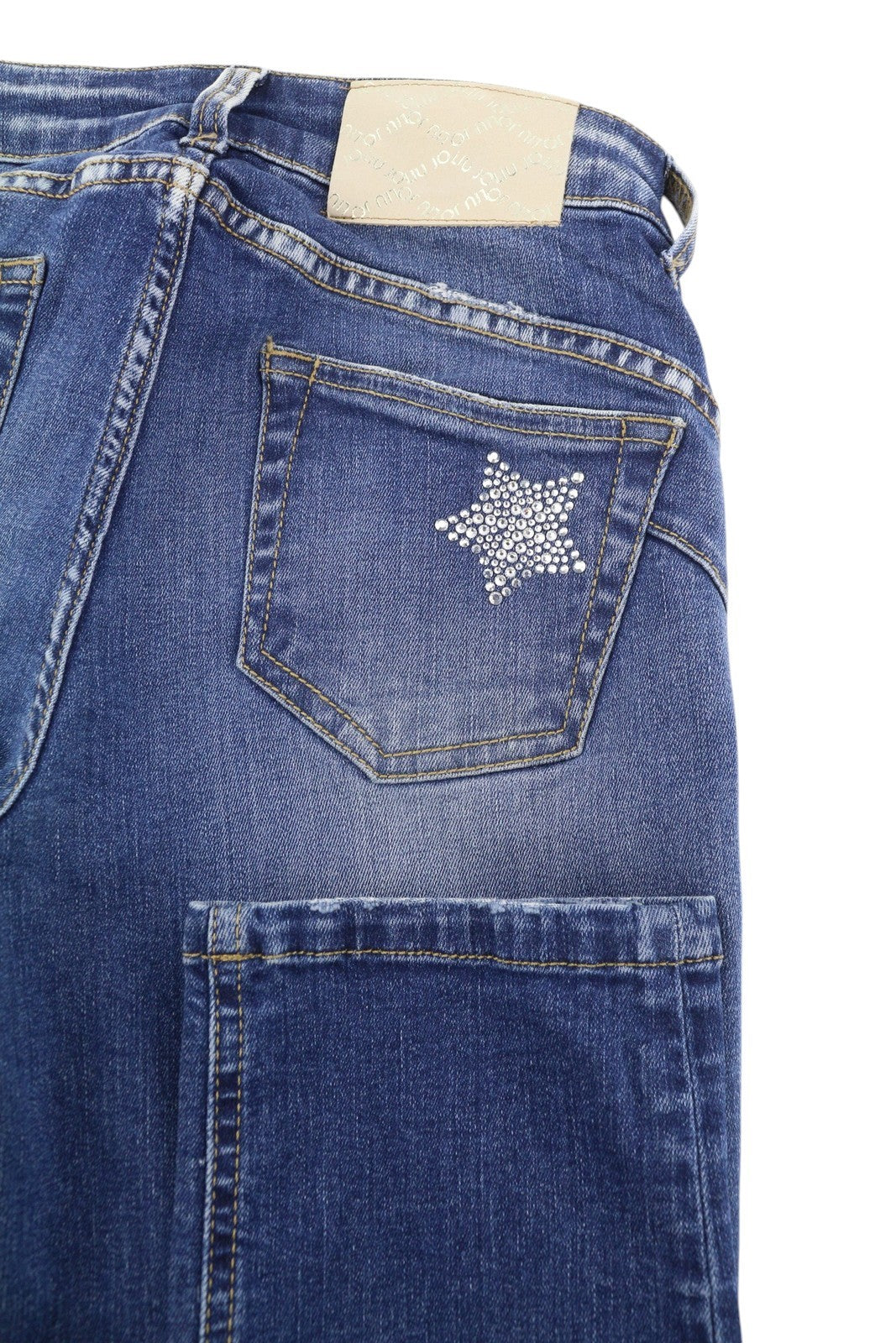 LIU JO Women Jeans W26 Washed Denim Blue Skinny Fit High Waist Ankle Length