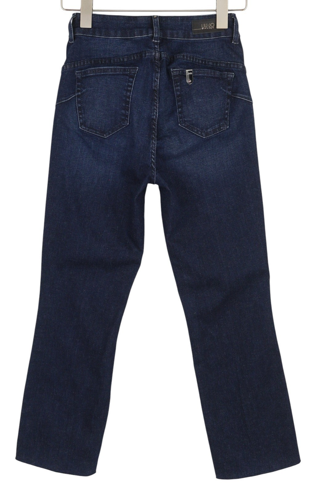 LIU JO Monroe Women Jeans W28 Blue High Waist Straight Ankle Buttoned Washed