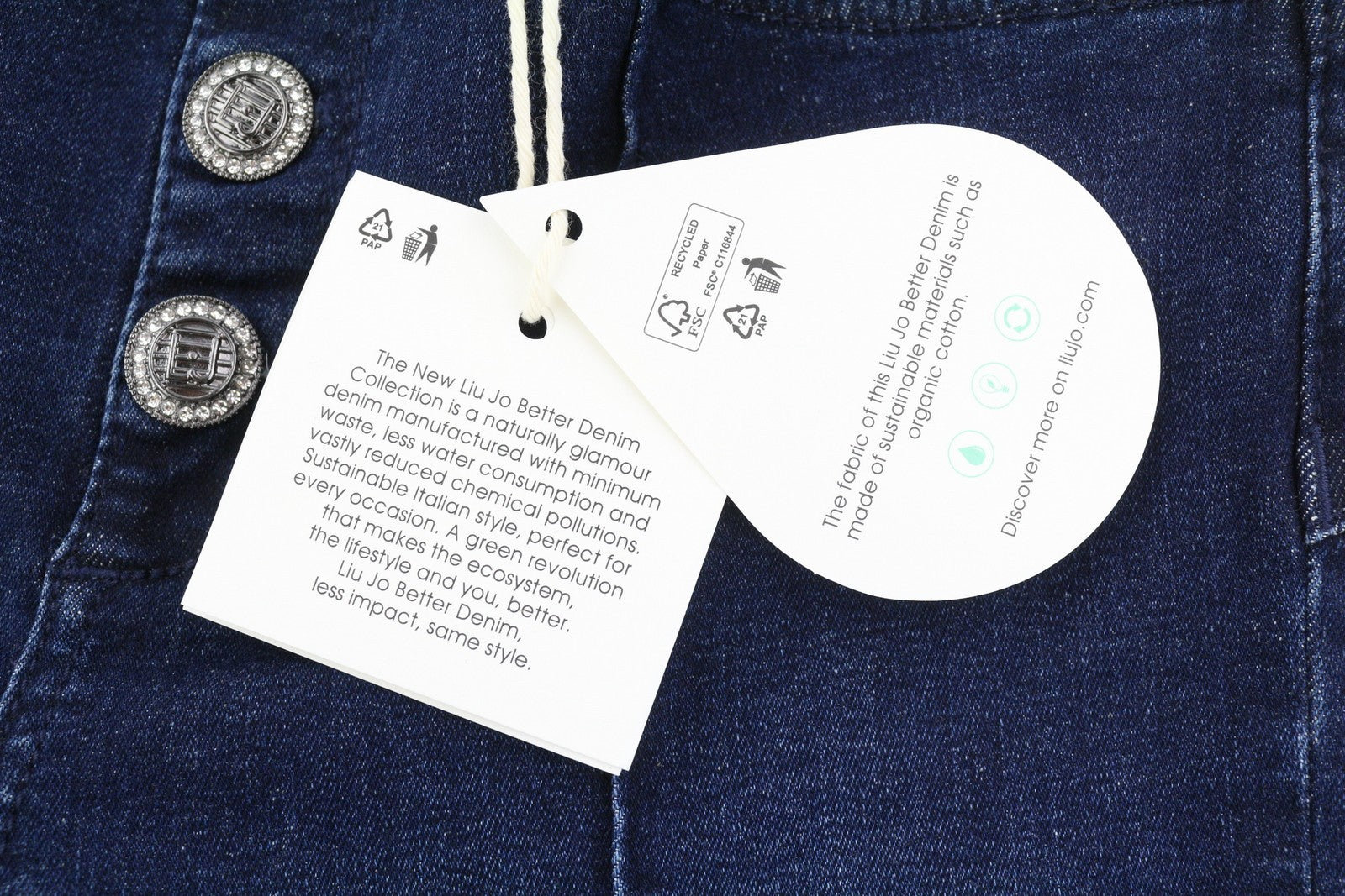 LIU JO Monroe Women Jeans W28 Blue High Waist Straight Ankle Buttoned Washed