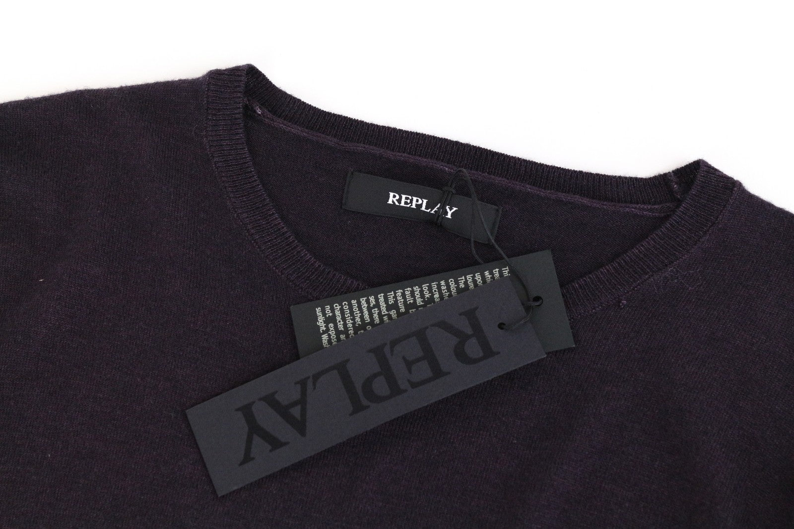 REPLAY S Purple Wool Blend Sweatshirt Pullover Long Sleeve Casual Men's Top