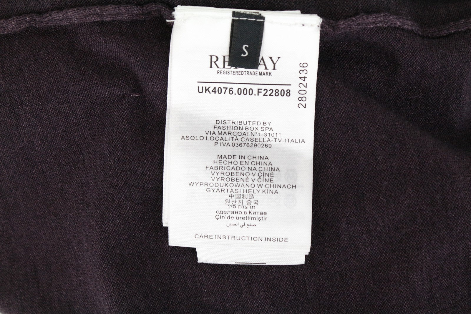 REPLAY S Purple Wool Blend Sweatshirt Pullover Long Sleeve Casual Men's Top