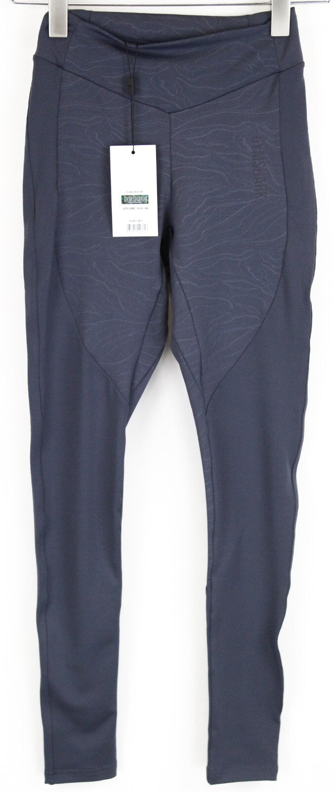GYM SHARK Women Lustre Leggings S Blue Patterned Stretch Sportswear