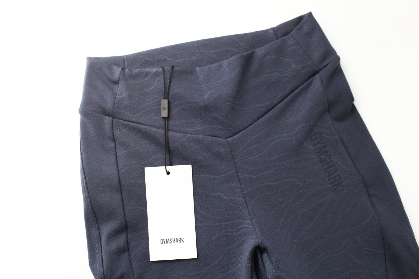 GYM SHARK Women Lustre Leggings S Blue Patterned Stretch Sportswear