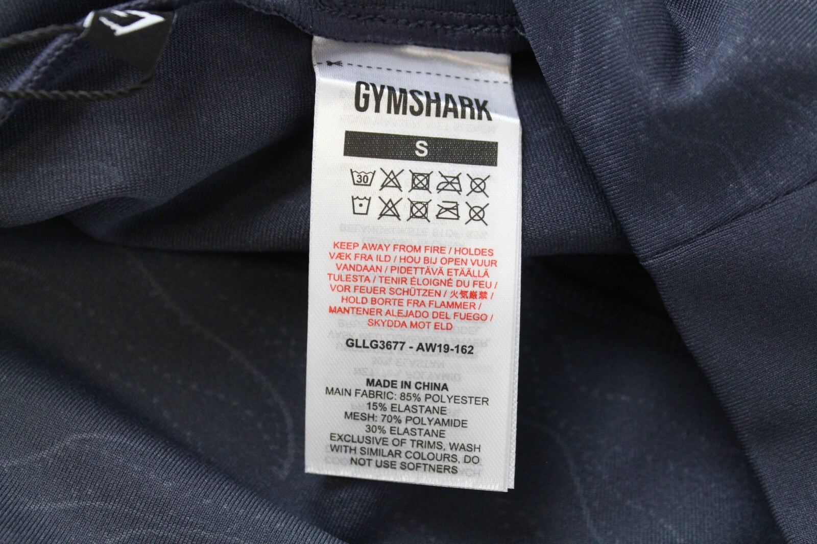 GYM SHARK Women Lustre Leggings S Blue Patterned Stretch Sportswear