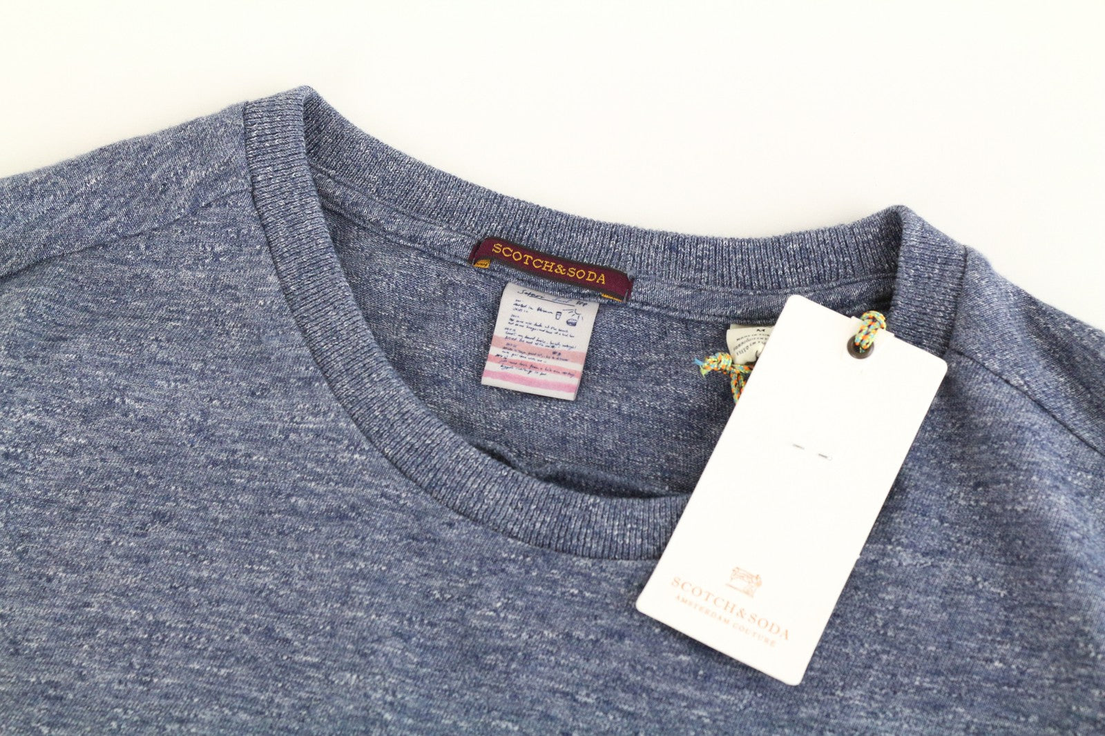 SCOTCH & SODA Ams Couture Blue Sweatshirt M Cotton Blend Long Sleeve Men's