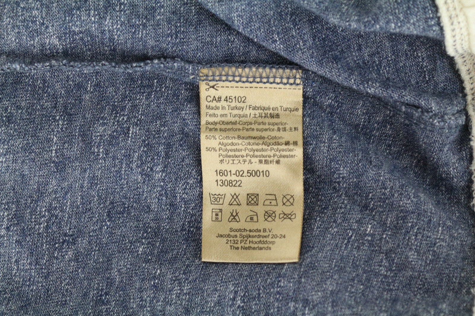 SCOTCH & SODA Ams Couture Blue Sweatshirt M Cotton Blend Long Sleeve Men's