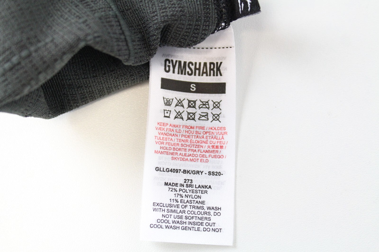 GYM SHARK Women Leggings S Dark Grey Patterned Activewear Stretch Logo