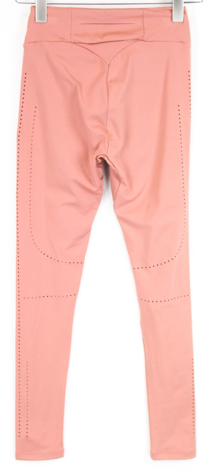 GYM SHARK Women Leggings S Pink Sports Laser Cut Activewear Stretch Logo