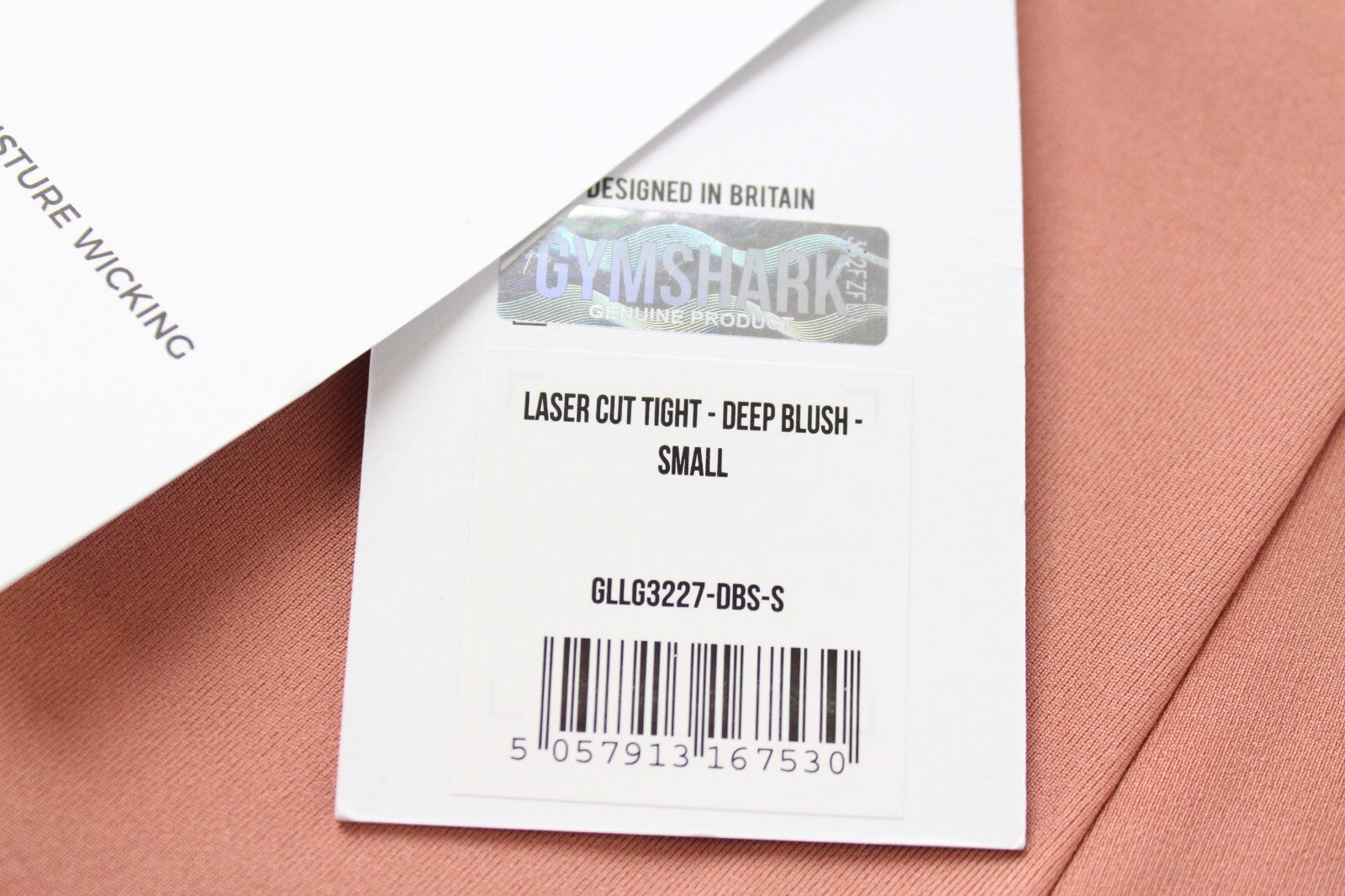 GYM SHARK Women Leggings S Pink Sports Laser Cut Activewear Stretch Logo