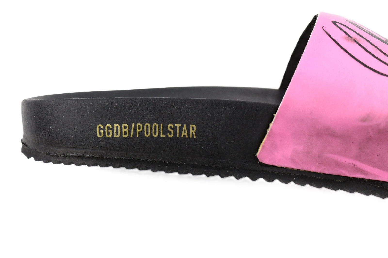 GOLDEN GOOSE Poolstar Women Slippers EU39 Pink Black Slip On Swimming Logo