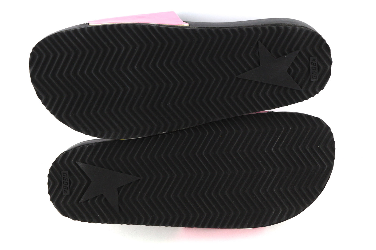 GOLDEN GOOSE Poolstar Women Slippers EU39 Pink Black Slip On Swimming Logo