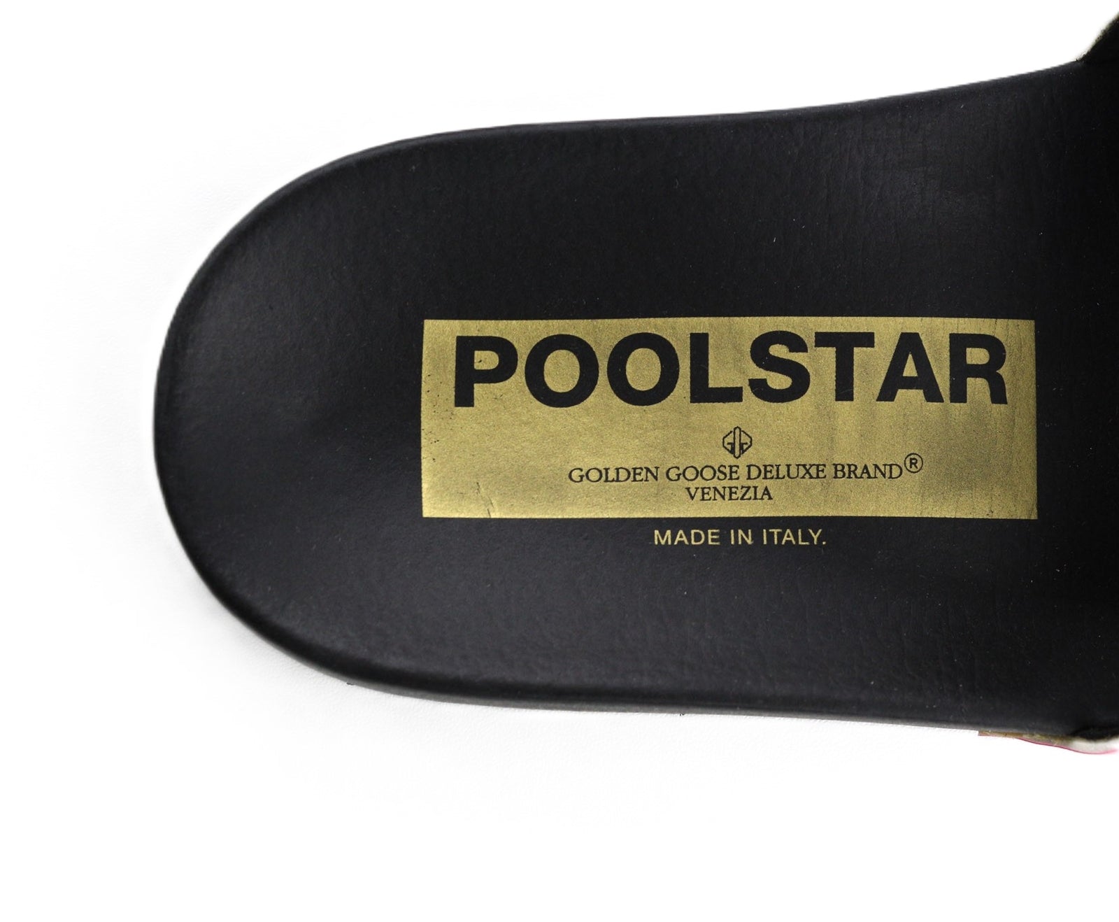 GOLDEN GOOSE Poolstar Women Slippers EU39 Pink Black Slip On Swimming Logo
