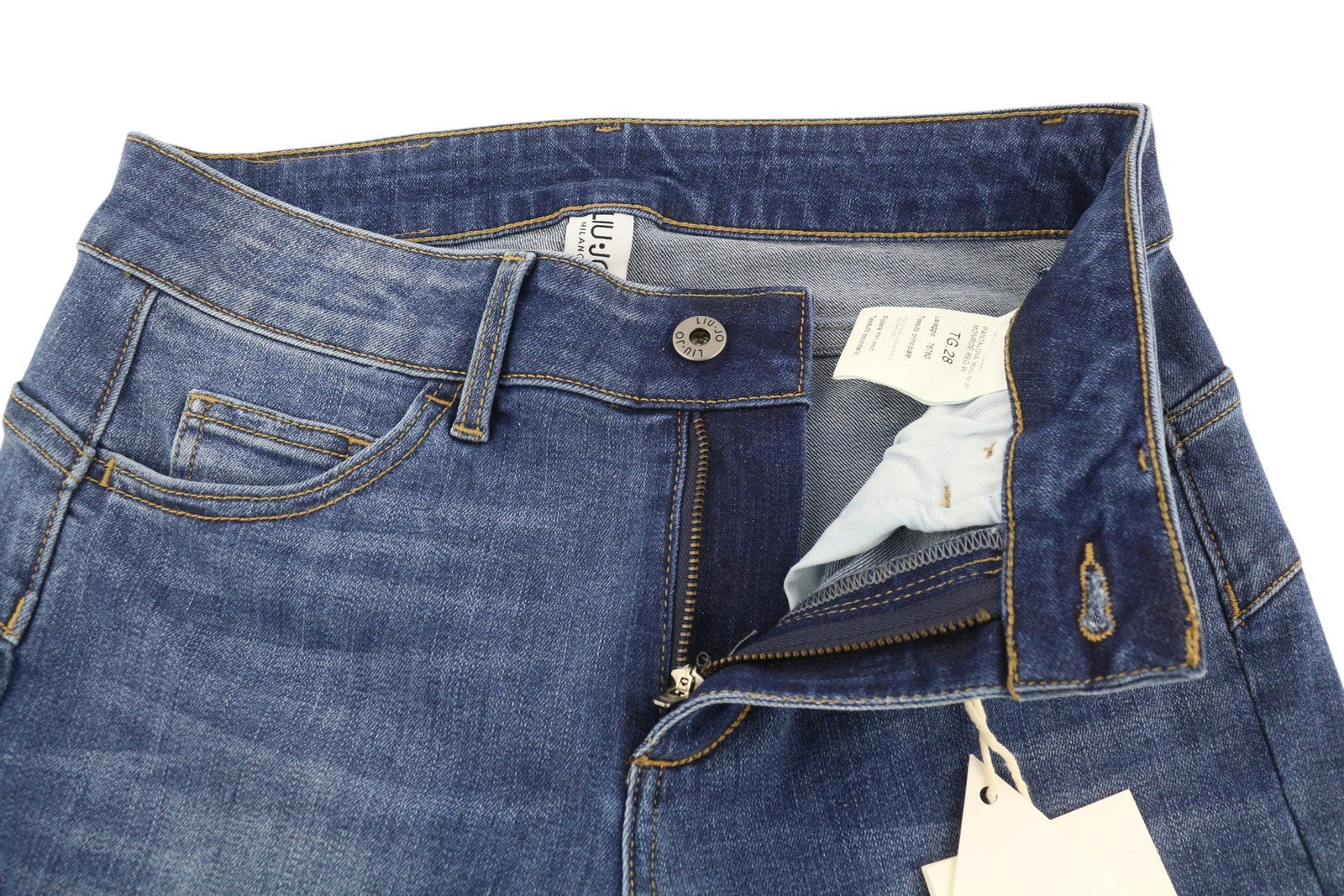 LIU JO Monroe Women Jeans W28 Skinny Fit Stretch Ankle Length Washed Denim Blue