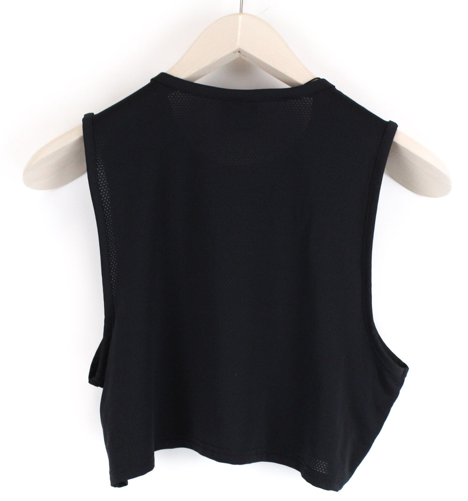 GYM SHARK Women Sleeveless Training Top S Black Stretch Crop Tank Logo