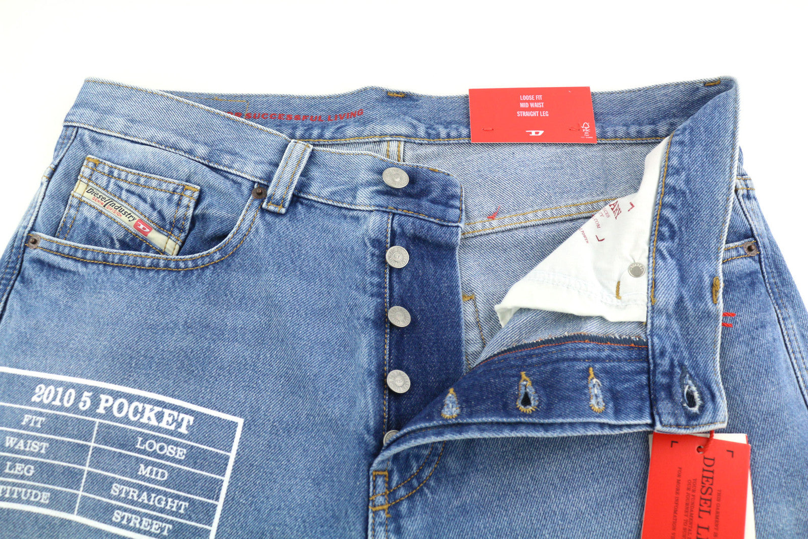 DIESEL 2010 9C16S Men's Jeans W32/L32 Loose Fit Mid Waist Straight Leg RRP€160