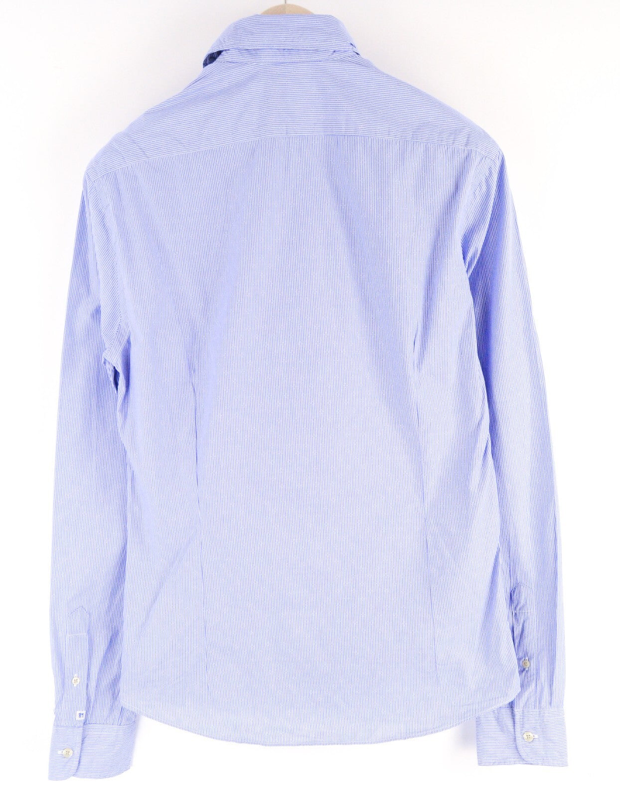 SCOTCH & SODA Men Shirt S Slim Fit Blue Striped Cotton Long Sleeve