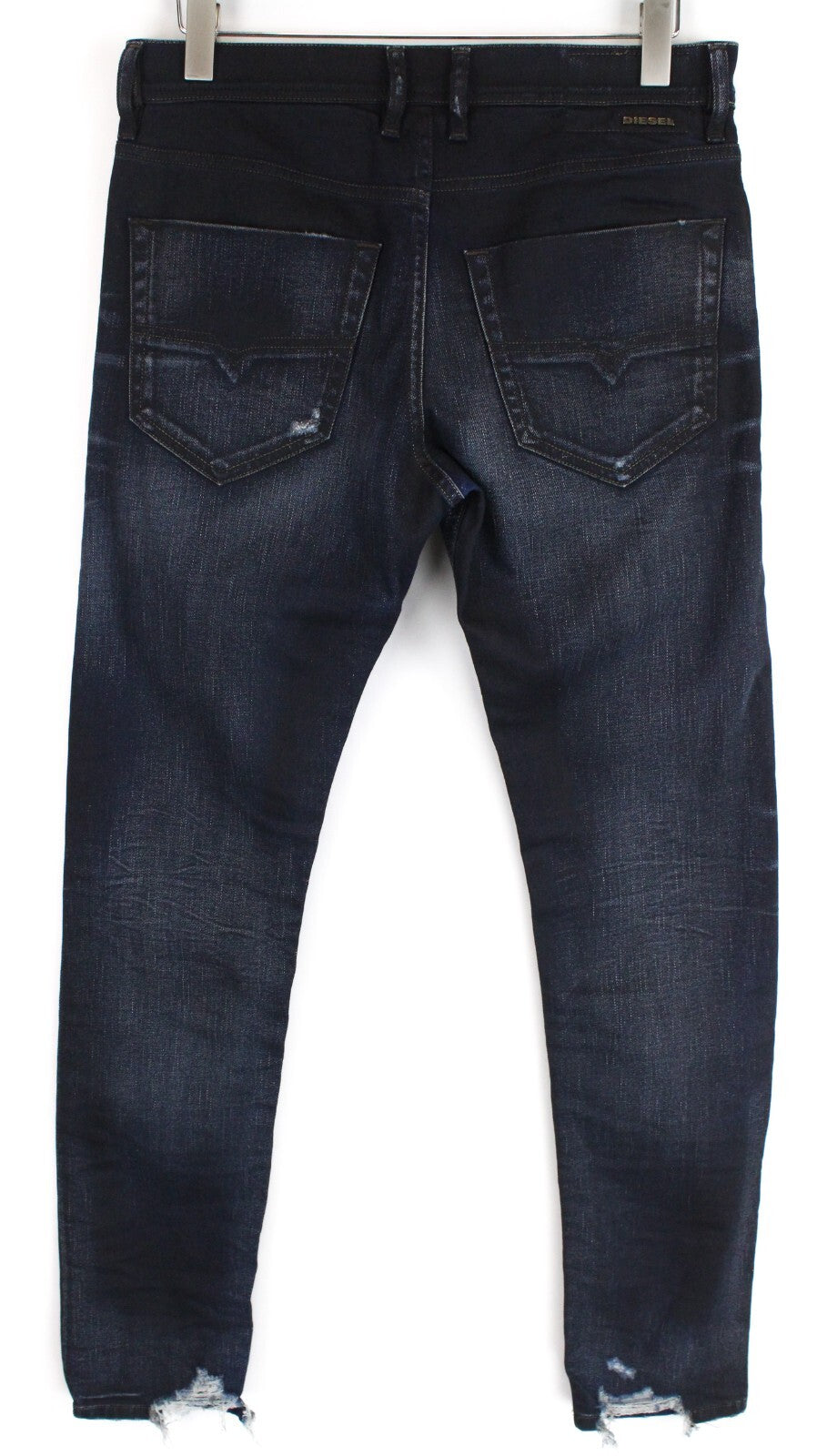 DIESEL vyriški džinsai W29/L32 Tepphar 080AD Slim Fit, plėšyti, tamprūs, tamsiai mėlyni, medvilniniai 