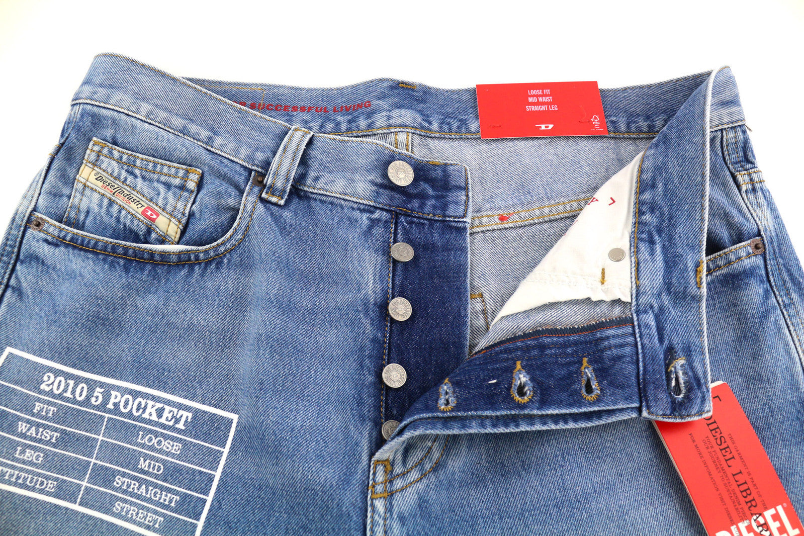 DIESEL 2010 9C16S vyriški džinsai, W32/L32, laisvo kirpimo, vidutinio juosmens, tiesūs, mėlyni. RMK 160 €. 