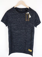 SCOTCH & SODA Ams Couture T-Shirt S Navy Stretch Short Sleeve Cotton Blend Men's